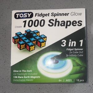 TOSY Magnet Fidget Spinner Glow 2pack NEW!